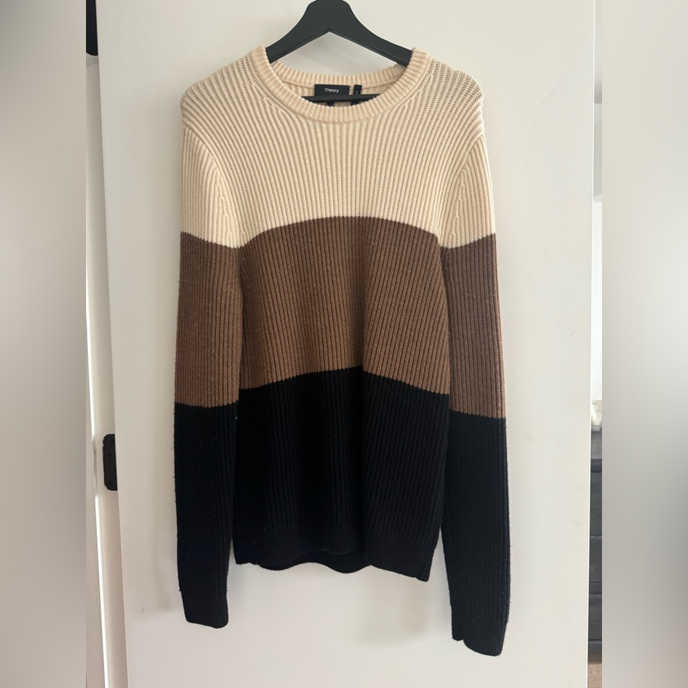 Theory Men's Crewneck Sweater - Cream, Brown, Black